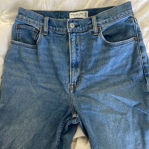 Ultra high rise ankle straight jeans